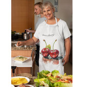 Tablier Cerises amoureuses en Aquarelle, sur mesure