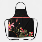 Tablier Cerises botaniques | Nom personnalisé + cuisine |  (Recto)