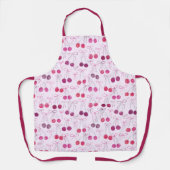 Tablier Cerises Rubans et Bows Aquarelle Motif rose (Recto)