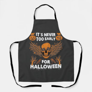 Tablier C'est Jamais Trop Tôt Halloween Crâne Vigne Ailes_