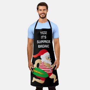 Tablier C'est la pause estivale Père Noël Surf maillot de
