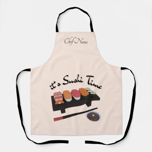 Tablier C'est l'heure du sushi, Sushi (Recto)