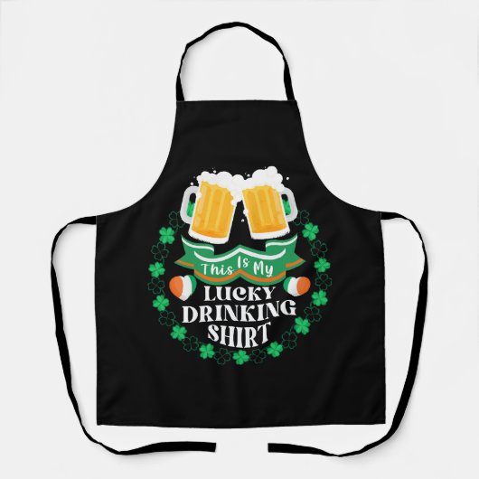 Tablier C'est ma Saint-Patrick de bière chanceuse (Recto)