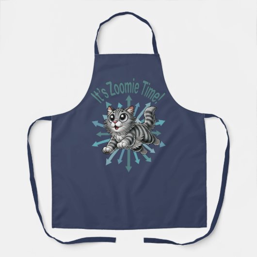 Tablier C'est Zoomie Time Grey Tabby Cat (Recto)