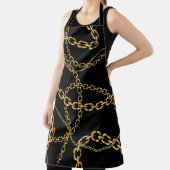 Tablier Chaîne dorée transparente, motif élégante. (Insitu)