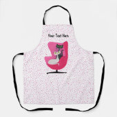 Tablier Chaise Rose Du Milieu Du Siècle Avec Deux Chats Po (Recto)