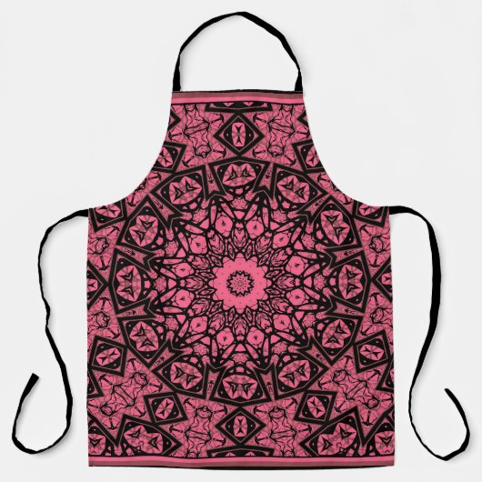 Tablier Châle à patchwork de châle rose et noir (Recto)