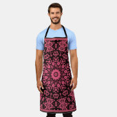 Tablier Châle à patchwork de châle rose et noir (Porté)
