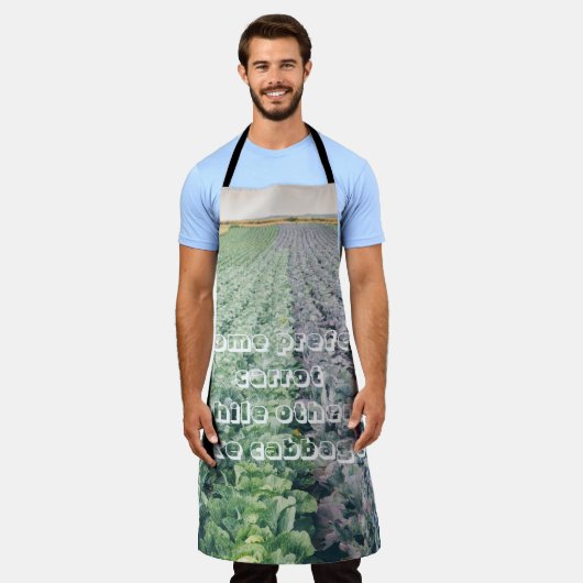 Tablier Champ de chou : vert&violet (Porté)