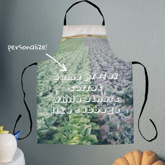 Tablier Champ de chou : vert&violet