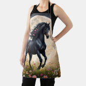 Tablier Champ de fleur de lune de cheval noir, (Insitu)