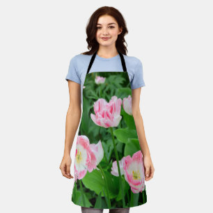 Tablier Champ de tulipes roses