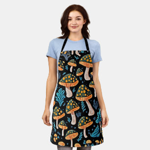 Tablier Champignon bioluminescent au néon - Apron rétro