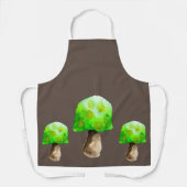 Tablier Champignon vert aquarelle champignons mignons (Recto)