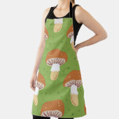 Tablier Champignons d'automne : motif sans couture verte. (Insitu)