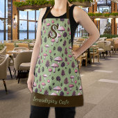 Tablier Champignons d'automne rose Thanksgiving Monogramme
