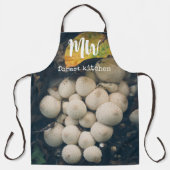 Tablier Champignons de la boule blanche parmi les feuilles (Recto)