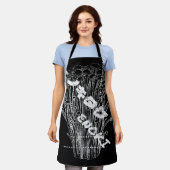 Tablier Champignons Enoki blanc Lettres japonaises Fungus  (Porté)