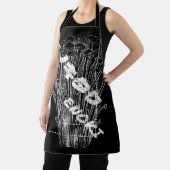 Tablier Champignons Enoki blanc Lettres japonaises Fungus  (Insitu)