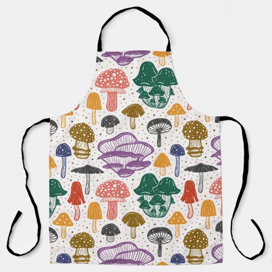 Tablier Champignons forestiers. Motif, texture, sac (Recto)