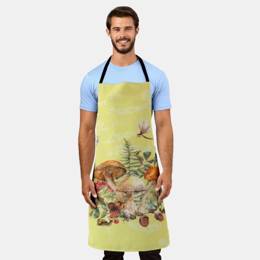 Tablier Champignons, libellules, papillons et escargots (Porté)