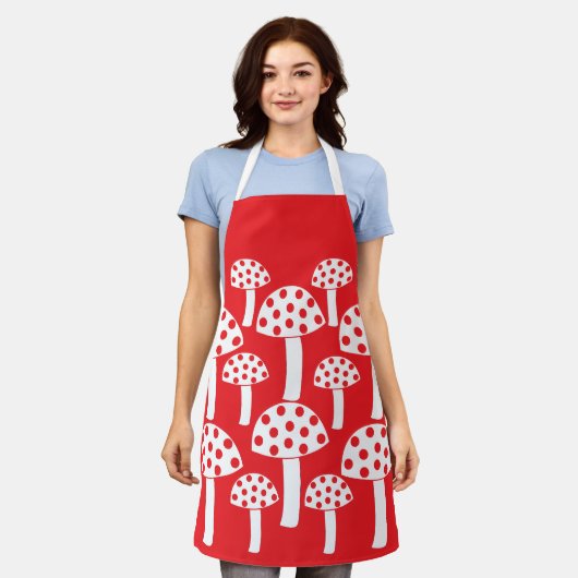 Tablier Champignons rouge et blanc (Porté)
