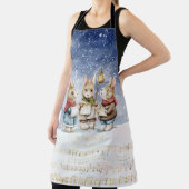 Tablier Chanter des lapins dans la neige | Joy to the Worl (Insitu)