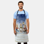 Tablier Chanter des lapins dans la neige | Joy to the Worl (Porté)