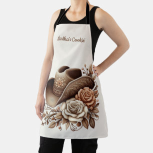 Tablier Chapeau de cowgirl Country Western avec fleurs