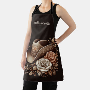 Tablier Chapeau de cowgirl Country Western avec fleurs