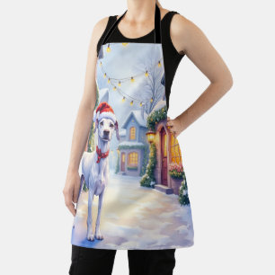 Tablier Chapeau de Père Noël de Village enneigé Greyhound