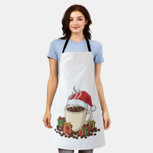 Tablier Chapeau de Père Noël pour café de Noël festif Jo