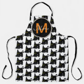 Tablier Chapeau de sorcière Halloween et monogramme de cha (Recto)
