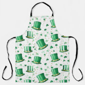 Tablier Chapeaux verts dorés de luxe et trèfles blancs (Recto)