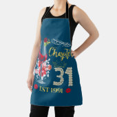 Tablier Chapitre 31 ans EST 1991 31e anniversaire Rose rou (Insitu)