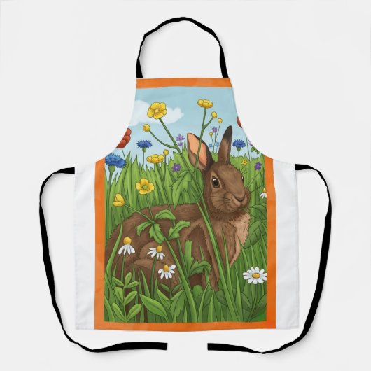 Tablier Chaque lapin aime les fleurs (Recto)