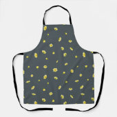 Tablier Charcoal Gray Winter Cosmos Floral Pattern (Recto)