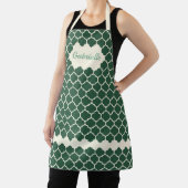 Tablier Charleston vert foncé personnalisé Motif Trellis d (Insitu)