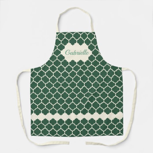 Tablier Charleston vert foncé personnalisé Motif Trellis d (Recto)