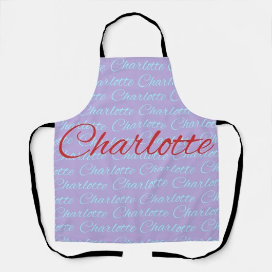 Tablier Charlotte Nom Motif Design (Recto)