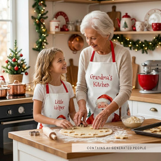 Tablier Charmant Père Noël Mme Claus Gnome Noël TMF26