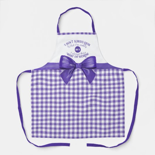 Tablier Charmante comédie culinaire : l'Apron pourpre de V (Recto)