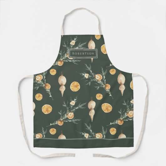 Tablier Charmante Forêt de Noël Green Custom (Recto)