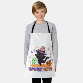 Tablier Charmante Sorcière Chat Noir Halloween (Porté)