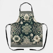Tablier Charme floral du trèfle celtique (Recto)