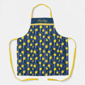 Tablier Charming Lemons Blue Stripe Mediterranean Pattern (Recto)