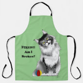 Tablier Chat à linge Maine Gris Funny Fixe (Recto)