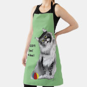 Tablier Chat à linge Maine Gris Funny Fixe (Insitu)