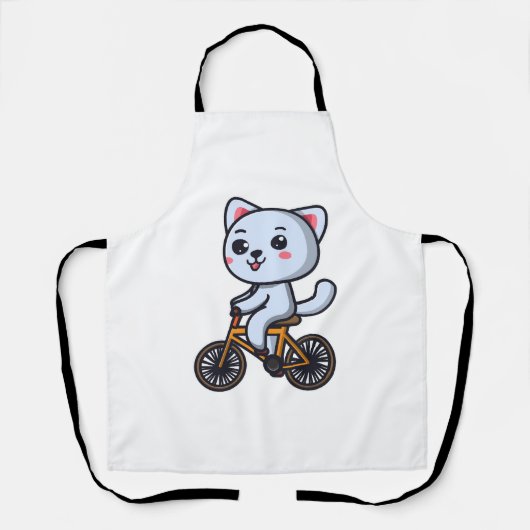 Tablier Chat à vélo Cadeaux de design de chat pour femmes (Recto)