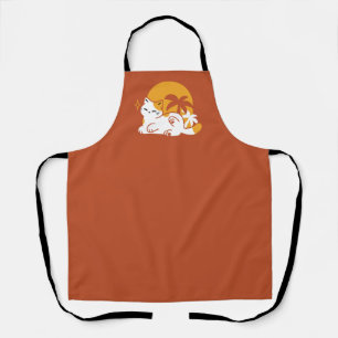Tablier Chat adorable se relaxer au soleil - Animal de com